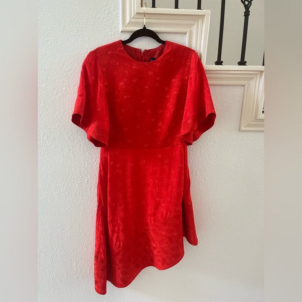 Brandon Maxwell Asymmetric Hem Jacquard Dress Size 10